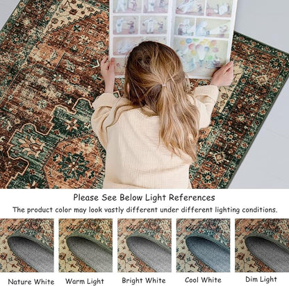 Moynesa Washable Vintage Bathroom Rug, Small Area Rug 2x3 Entryway Rug Indoor - Image 6