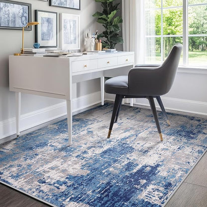RELEANY Washable Area Rugs 7'x9' Non-Slip Modern Abstract Soft - Image 8