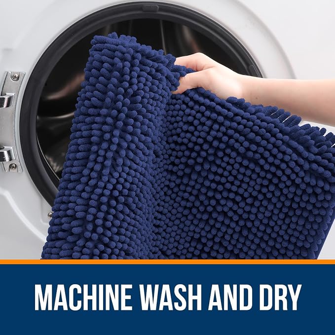 OLANLY Bathroom Rugs 30x20, Extra Soft Absorbent Chenille Bath Rugs, Rubber - Image 5