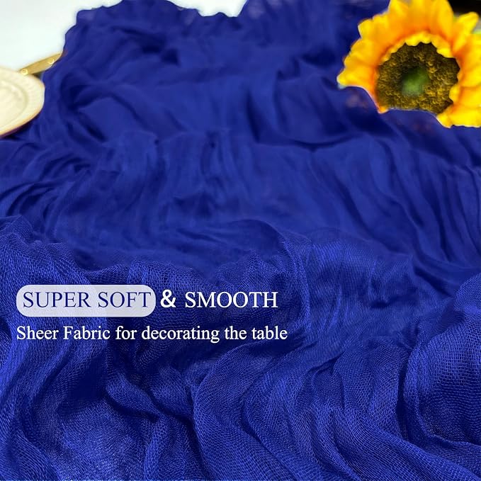 6Pack Royal Blue Cheesecloth Table Runner 17x108 inch Sheer Table Runner | - Image 4