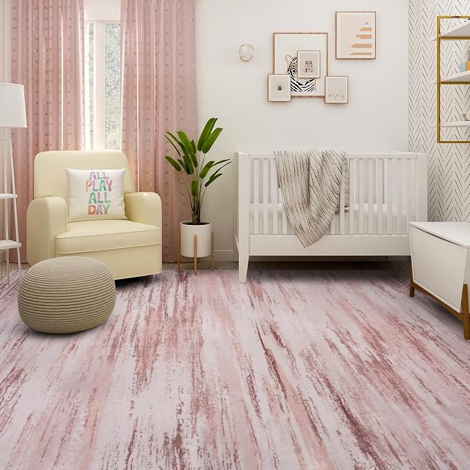 tchdio Pink Rug-6x9 Area Rugs for Living Room, Ultra Soft Washable Rugs for - Image 2