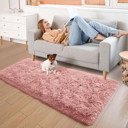 YJ.GWL Fluffy Runner Rugs for Bedroom Living Room Soft Shag Rug 2x6 Feet - Image 6