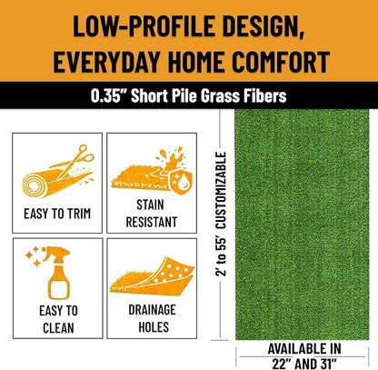 Ottomanson Artificial Grass Runner Lite 31" x 44', Fake Grass - Image 6