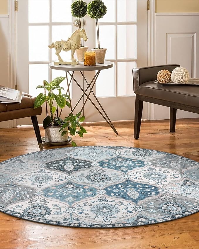 Lahome Moroccan Washable Round Rugs - Image 5
