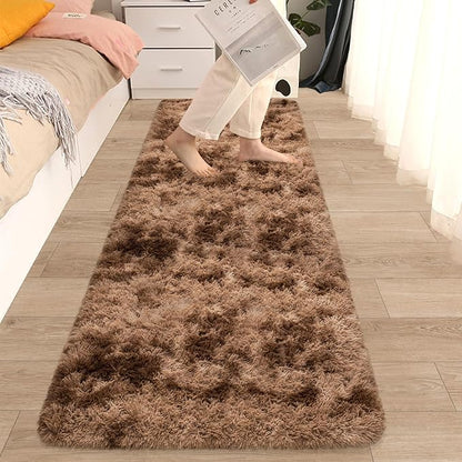 2x6 ft Soft Brown Runner Rugs for Bedroom Living Room Plush Fluffy Rug Shag Rug - Image 8