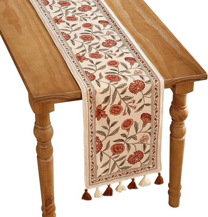 Designer French Linen Long Table Runner, Kitchen Decor, Dining Table, by Isaennehomedecoration