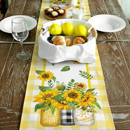 Sunflower Summer Table Runner 13x120 Inch, Kitchen Dining Table Decoration - Image 4