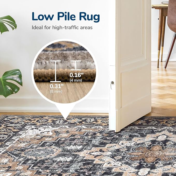 Lessymo 4 x 6 Area Rugs for Living Room- Machine Washable Area Rugs Boho Faux - Image 5