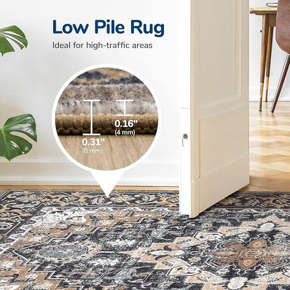 Lessymo Area Rugs 5x8, Machine Washable Area Rug, Super Soft Faux-Wool Area Rugs - Image 5