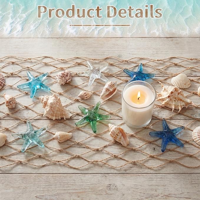 SATINIOR 24 Pcs 12 x 72'' Fishing Net Table Runner Party Decoration, Linen | - Image 3