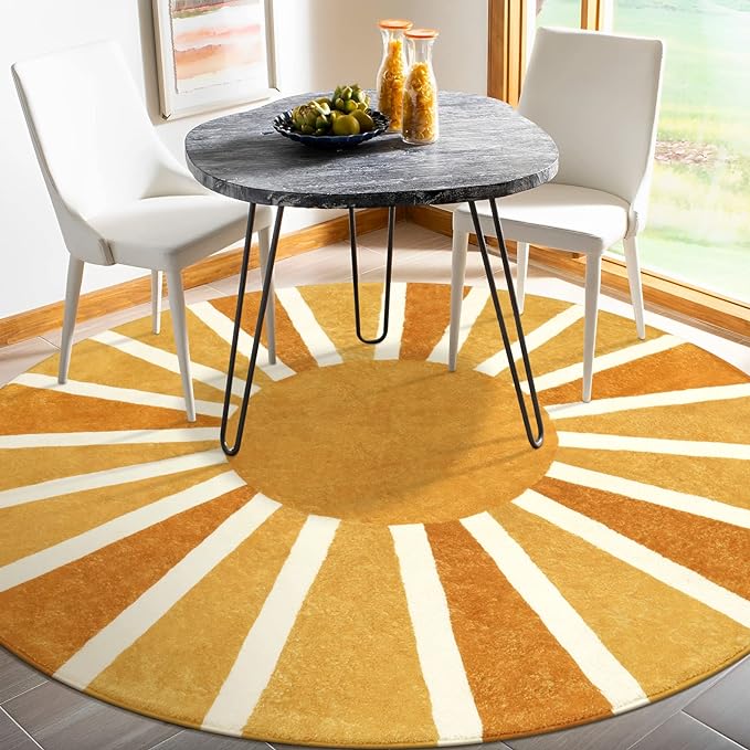 Lahome Round Rugs 8Ft for Living Room, Soft Non-Slip Untra-Thin Boho Round - Image 7
