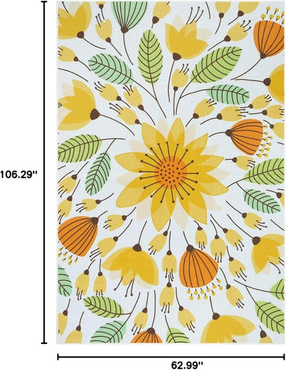 Lahome Floral Indoor Outdoor Rug, 6x9ft Non Slip Outdoor Patio Rug - Image 2