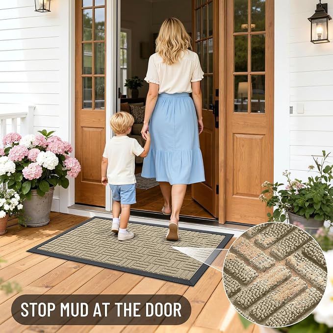 OLANLY Front Door Mat Outside Entrance 71x23, Heavy Duty Sturdy Natural Rubber - Image 7