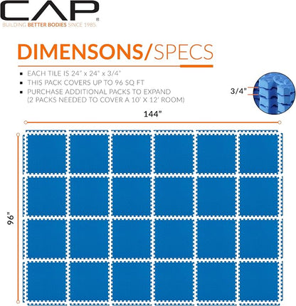 CAP Puzzle Exercise Mats | 3/4” Thick EVA Interlocking Foam Tiles - Image 4