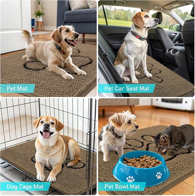OLANLY Dog Door Mat for Muddy Paws 70x24, Paw Print Design, Absorbs Moisture - Image 7