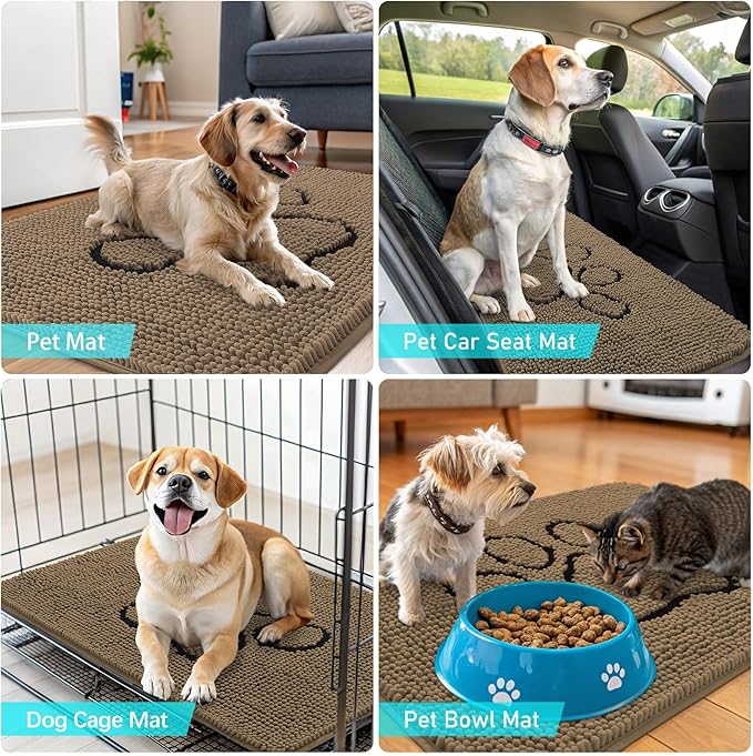 OLANLY Dog Door Mat for Muddy Paws 30x20, Paw Print Design, Absorbs Moisture - Image 7