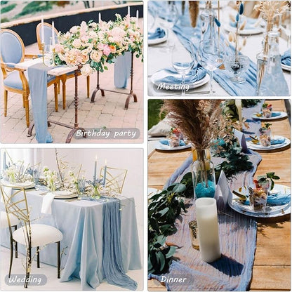 12 Pack 10Ft Cheesecloth Table Runner 35x120 Inch Boho Gauze Table Runner - Image 6