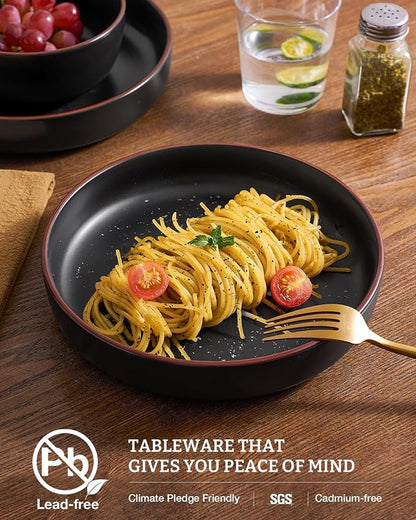 famiware Mercury Pasta Bowls Set of 6, 33 oz Large Salad Bowls, Lead-free and - Image 2