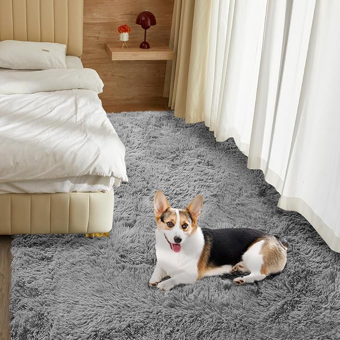5X8 Ultra Soft Rug for Living Room, 5X8 Fluffy Shag Area Rug for Bedroom - Image 4