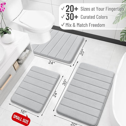 OLANLY Memory Foam Long Bathroom Rugs Runner 59x24, Super Soft Absorbent Bath - Image 2