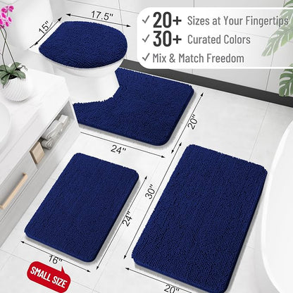 OLANLY Toilet Rugs U-Shaped 24x24, Extra Soft Absorbent Chenille Contour - Image 2