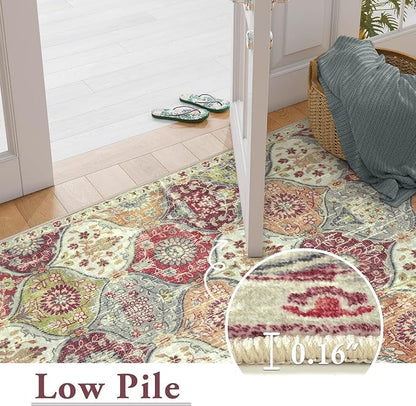 Lahome Moroccan Trellis Washable Orange Rug, 2x3 Entryway Rugs - Image 5