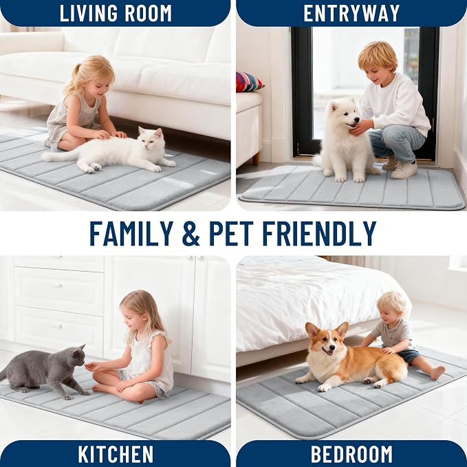 OLANLY Memory Foam Long Bathroom Rugs Runner 59x24, Super Soft Absorbent Bath - Image 9