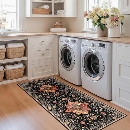 RELEANY Area Rugs Runner 2'x5' Washable Non-Slip, Floral Vintage Distress - Image 4