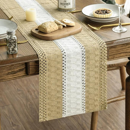 Artoid Mode Burlap Brown Farmhouse Woven Table Runner 12x120 Inch | Seasonal - Image 6