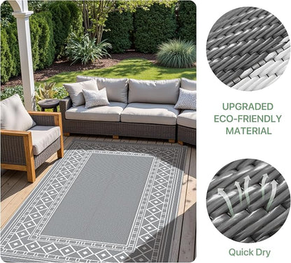GENIMO Outdoor Rug Waterproof for Patio Decor, Camping Mats for Outdoor Decor - Image 7
