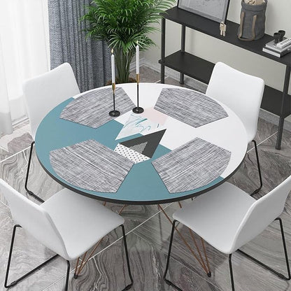 SHACOS Wedge Placemats Set of 4 Round Table Placemats Woven Vinyl Place Mats - Image 5