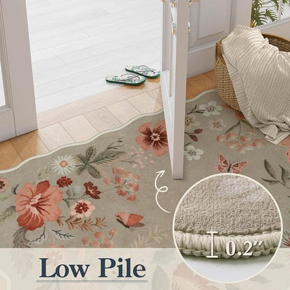 Lahome Floral Kitchen Runner, 2x5 Soft Washable Runner Rug Non Slip, Ultra-Thin - Image 5