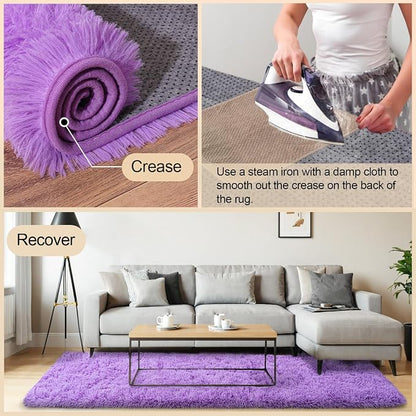 Mugorn 5x7 Rugs for Living Room, Large Fluffy Area Rugs for Bedroom, Soft - Image 4