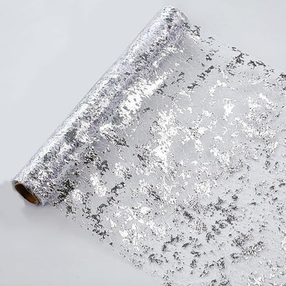 Snowkingdom Silver Table Runner, Sequin Glitter Foil Metallic Runner 11 Inch x by Snowkingdom