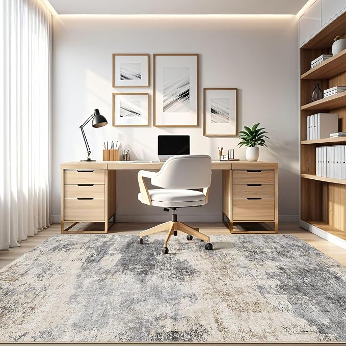 10x14 Area Rugs Living Room: Washable Large Abstract Modern Soft Rug Stain - Image 8
