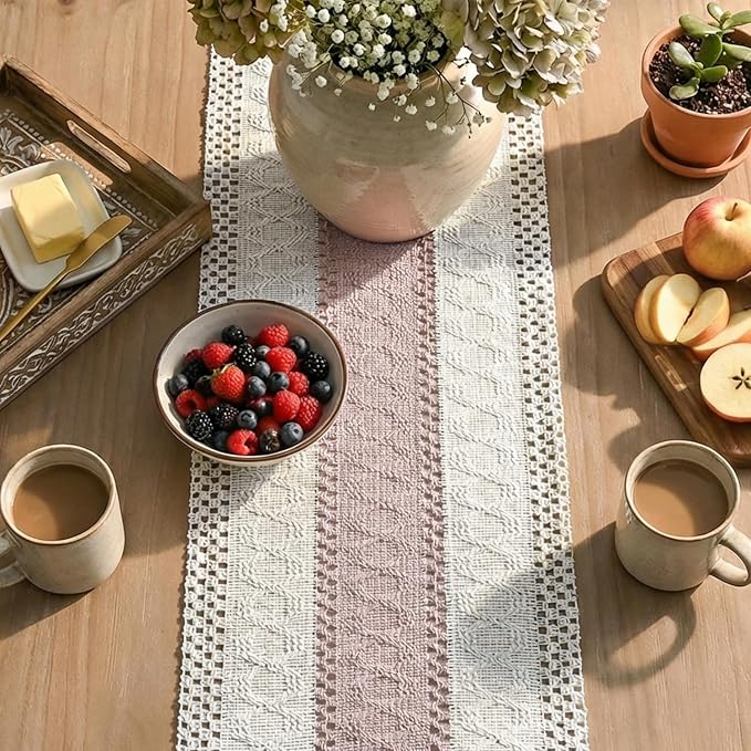 Artoid Mode Pink Farmhouse Rustic Table Runner 12x108 Inch | Seasonal Holiday - Image 8