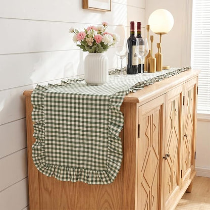 Eternal Beauty 14x120 Gingham Ruffle Table Runner - Image 7