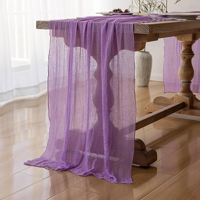 Lilac Cheesecloth Table Runner 120 Inches - Image 2