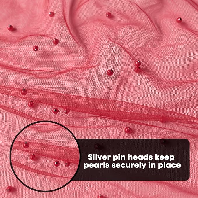 Artoid Mode 6PCS Pearl Red Gauze Table Runner 120 Inch 10FT, Seasonal Sheer - Image 7