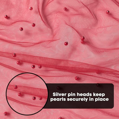 Artoid Mode 10PCS Pearl Red Gauze Table Runner 120 Inch 10FT, Seasonal Sheer - Image 7