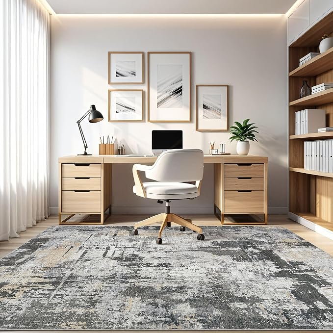 8x10 Area Rugs Living Room: Washable Large Abstract Modern Soft Rug Stain - Image 8