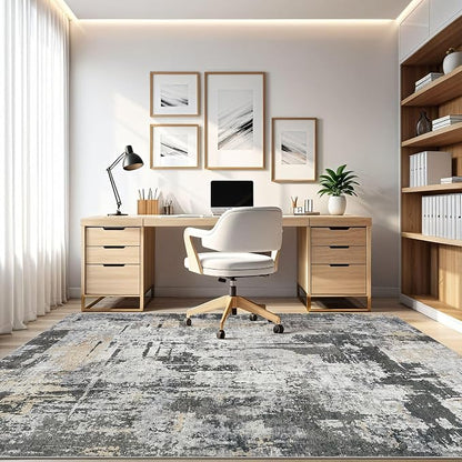8x10 Area Rugs Living Room: Washable Large Abstract Modern Soft Rug Stain - Image 8