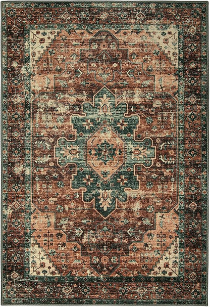 Moynesa Washable Vintage Bathroom Rug, Small Area Rug 2x3 Entryway Rug Indoor - Image 5
