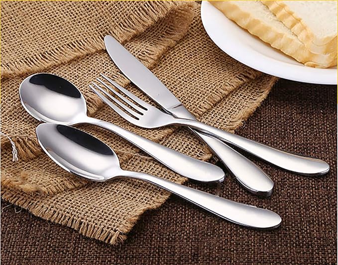 VANRA 4-Piece Children Spoons Stainless Steel Kids Dinner Spoons Child Silver - Image 6