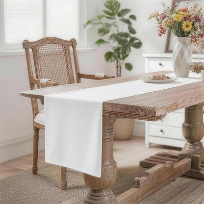 MEANMOY White Table Runner 60 Inches Long Waterproof Table Runners | Washable - Image 2
