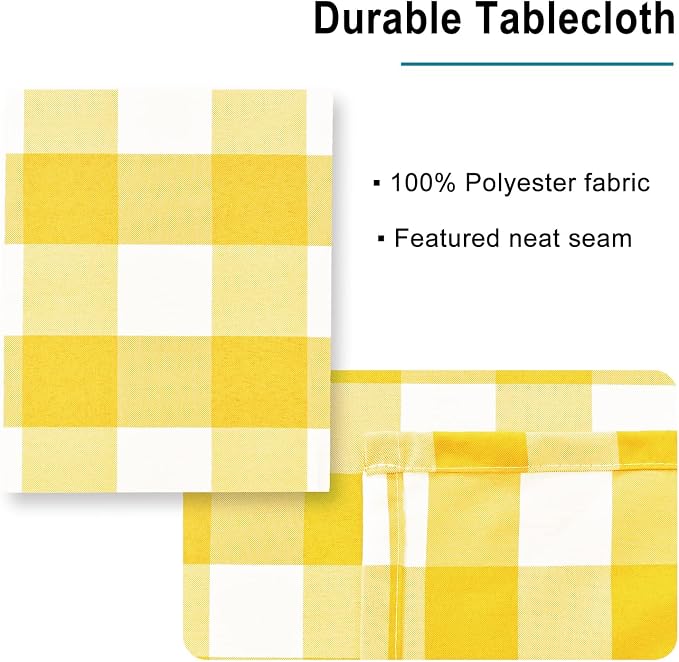 Checkered Tablecloth Rectangle, 70 x 90 Inch - Image 4