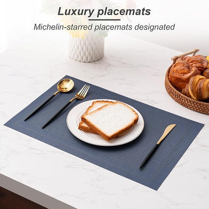 Placemats Set of 6 Washable Indoor | Outdoor Vinyl Place Mats - Image 5