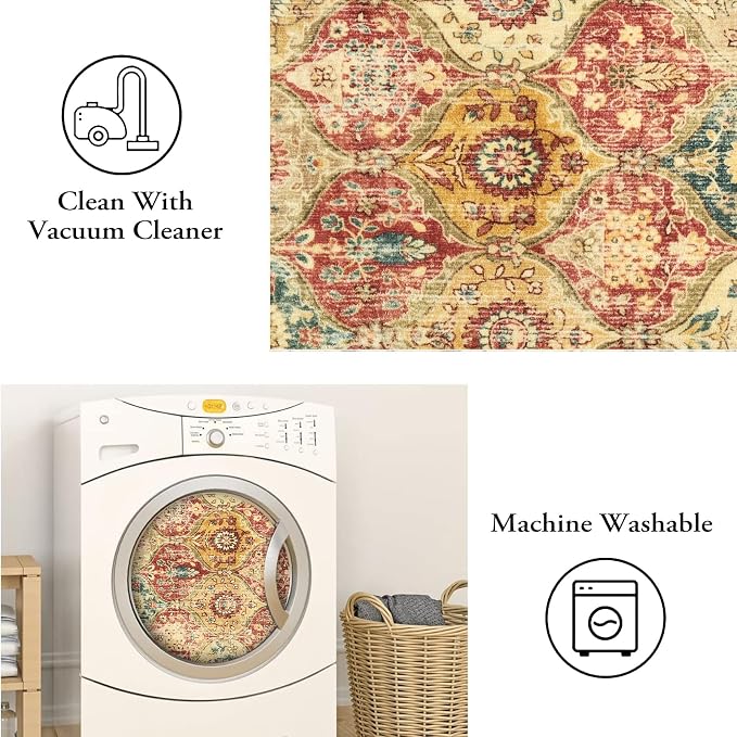 Lahome Moroccan Trellis Washable Runner Rug, 2x6 Kitchen Runners - Image 3