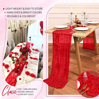 30 Pack Cheesecloth Table Runner 10FT Red Table Runner Boho Gauze Cheese Cloth - Image 5