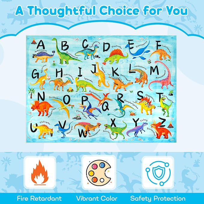 5x7 ABC Classroom Rug for Kids Playroom, Alphabet Rug - Image 5